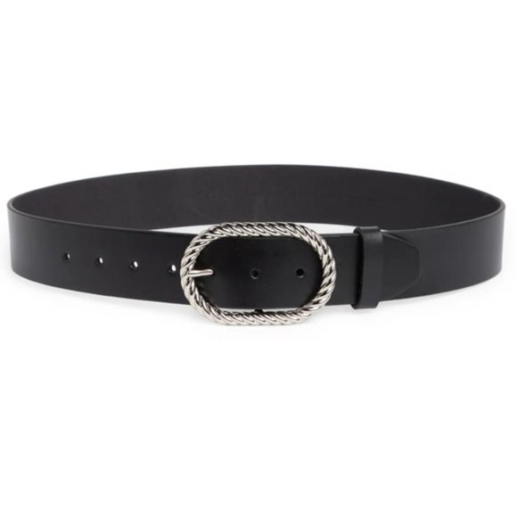 Rebecca Minkoff Black Wide Leather Belt